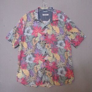 Tommy Bahama Shirt Men XL Floral Colorful Bright Luau Tencel‎ Aloha Hawaiian